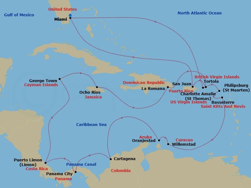Cruise Itinerary Map
