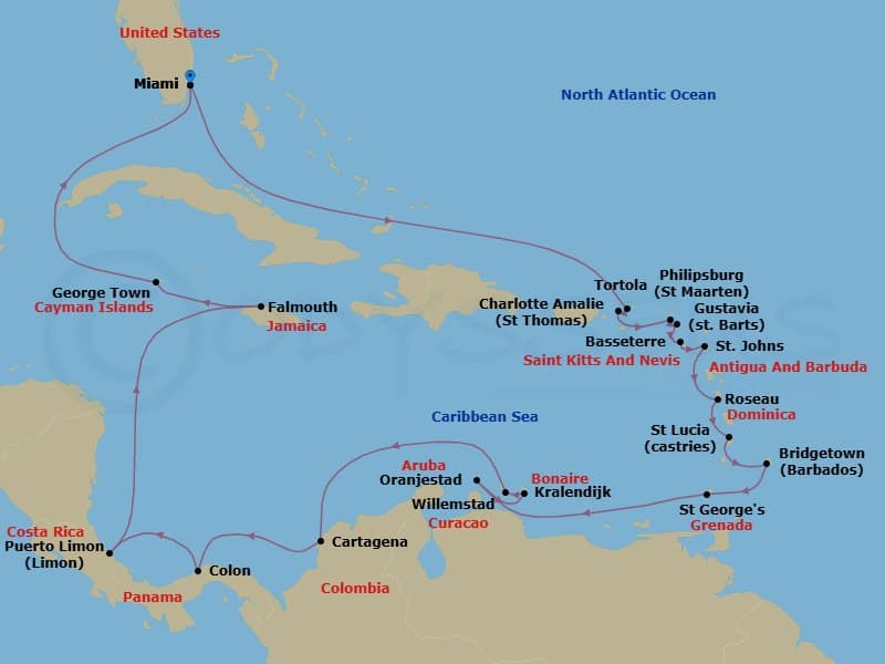 Cruise Itinerary Map