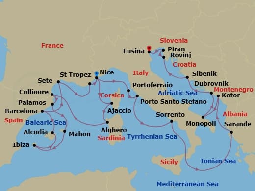 Cruise Itinerary Map
