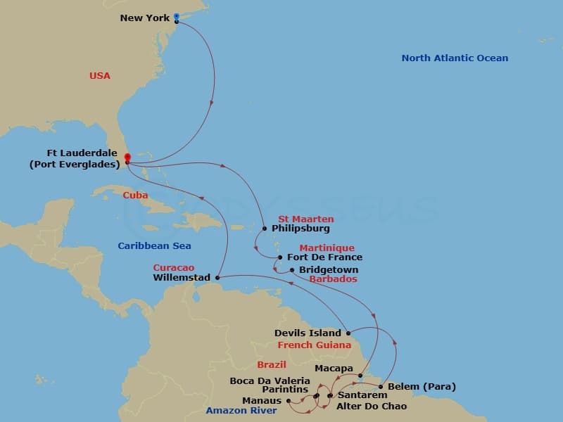 Cruise Itinerary Map