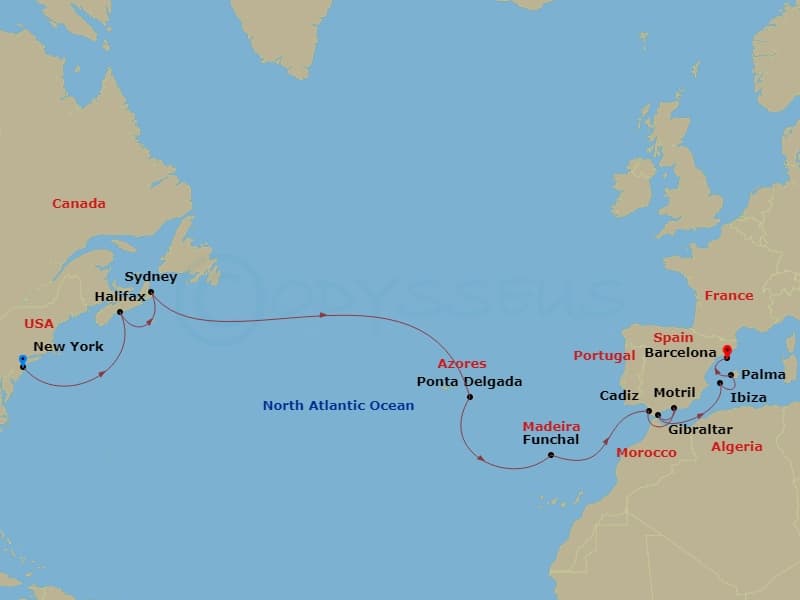 Cruise Itinerary Map