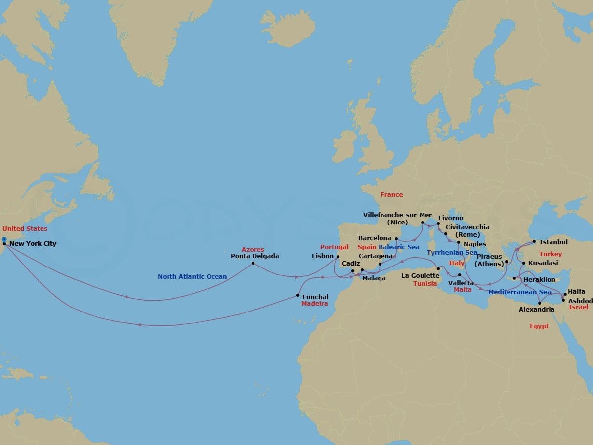 Cruise Itinerary Map