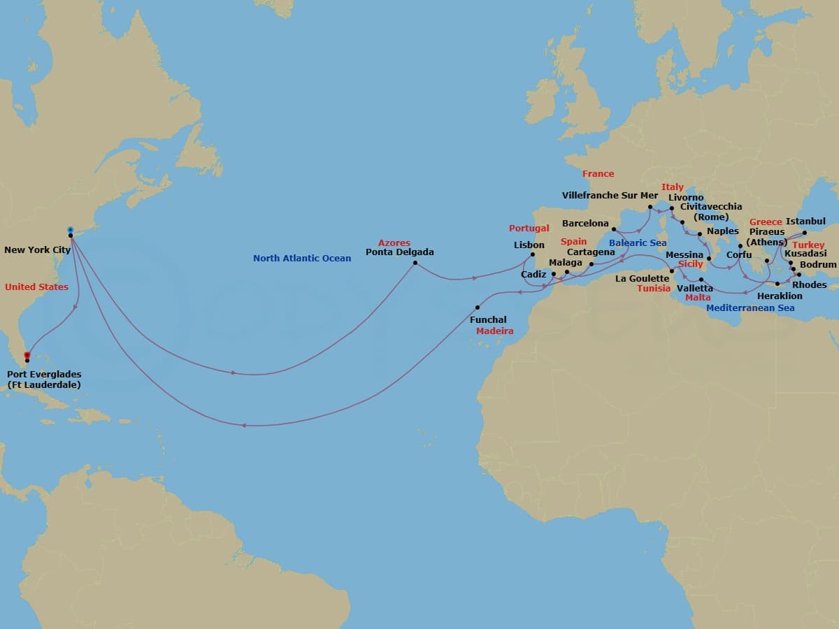Cruise Itinerary Map