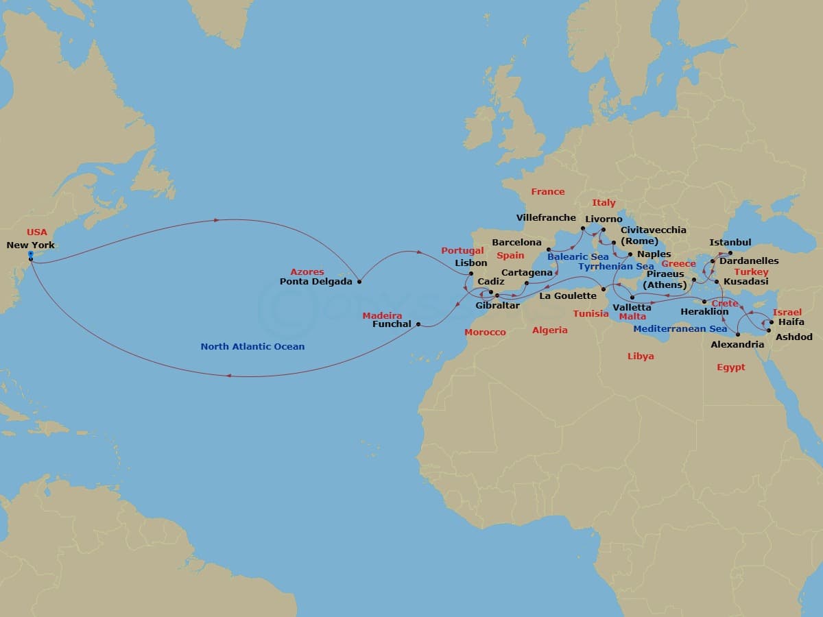 Cruise Itinerary Map