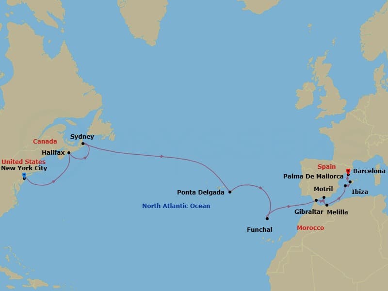 Cruise Itinerary Map