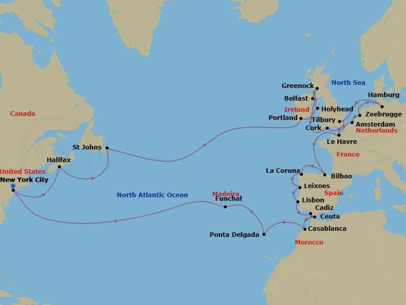 Cruise Itinerary Map