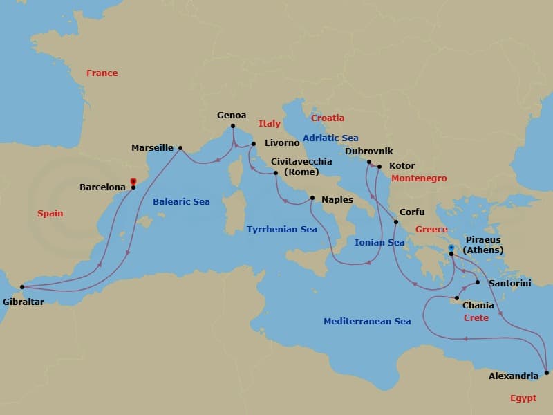 Cruise Itinerary Map