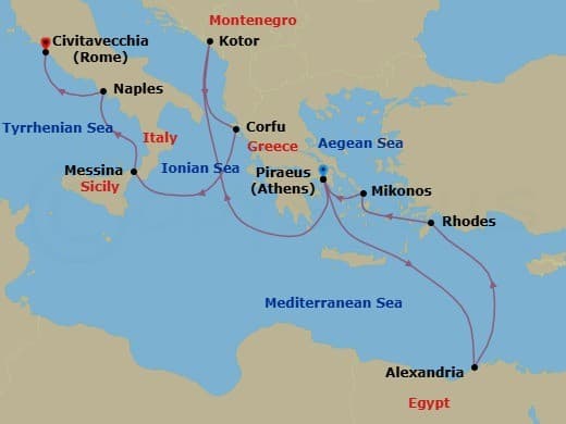 Cruise Itinerary Map