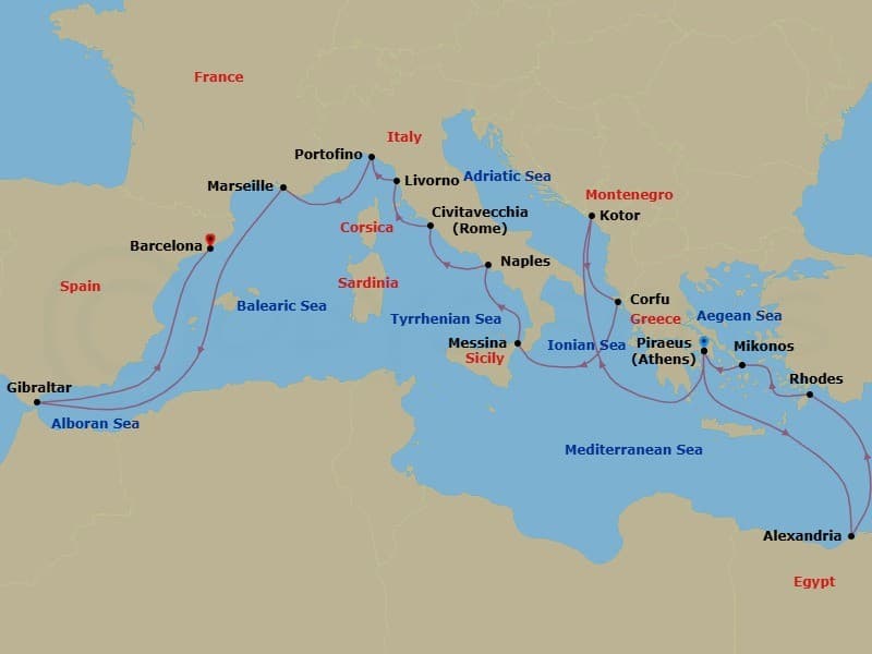 Cruise Itinerary Map