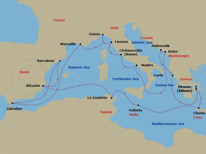 Cruise Itinerary Map