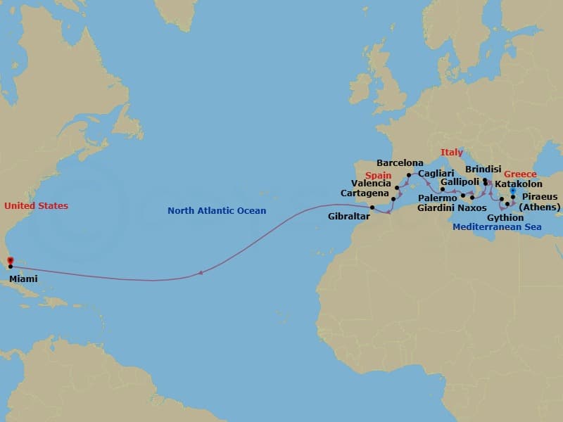 Cruise Itinerary Map