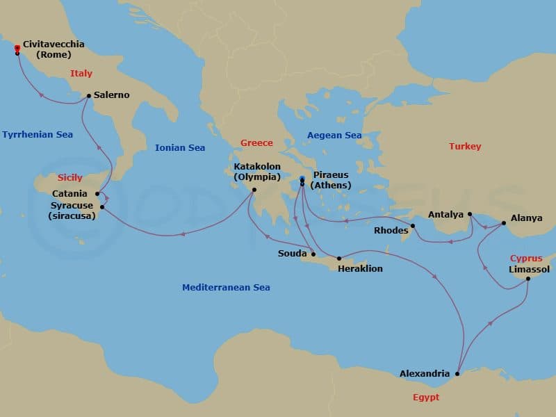 Cruise Itinerary Map