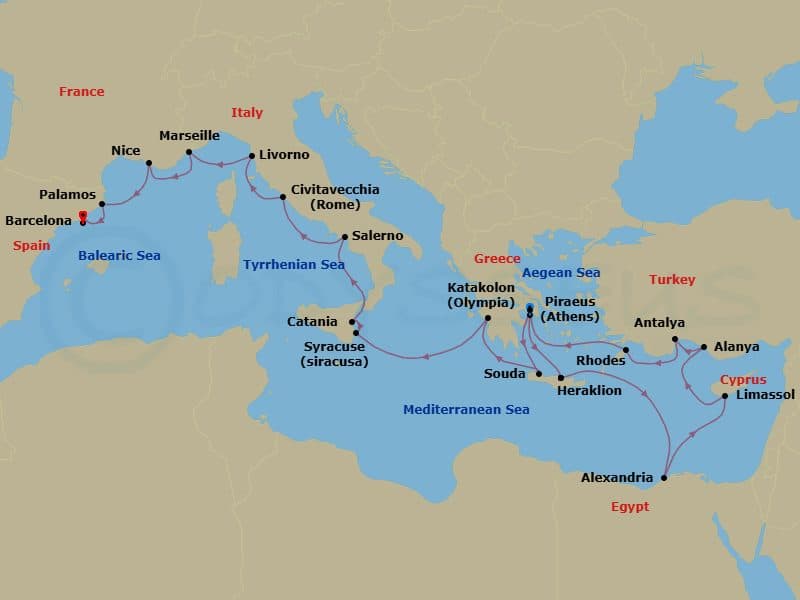 Cruise Itinerary Map