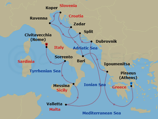 Cruise Itinerary Map