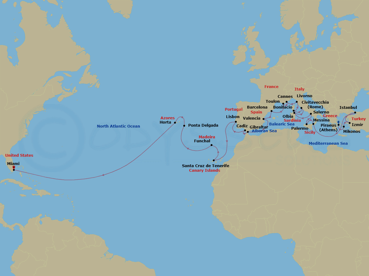 Cruise Itinerary Map