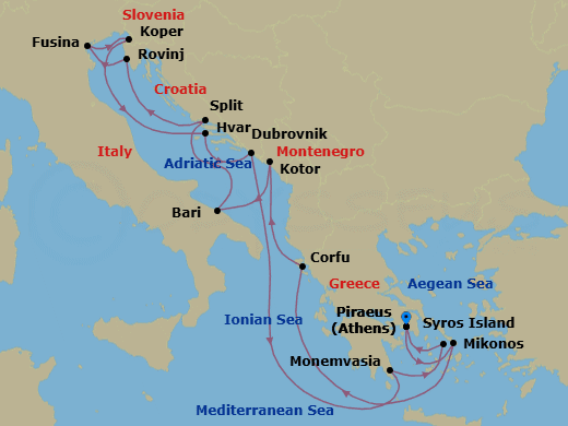 Cruise Itinerary Map