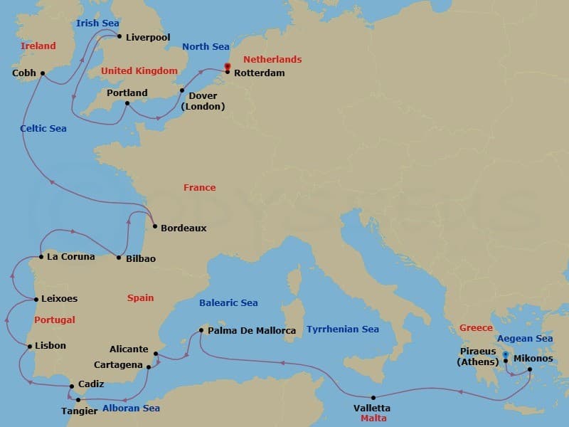 Cruise Itinerary Map