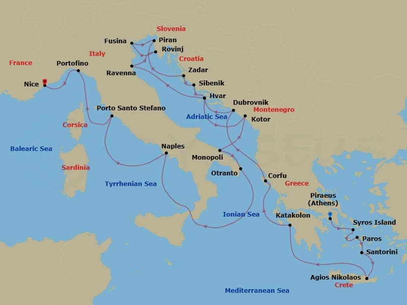 Cruise Itinerary Map