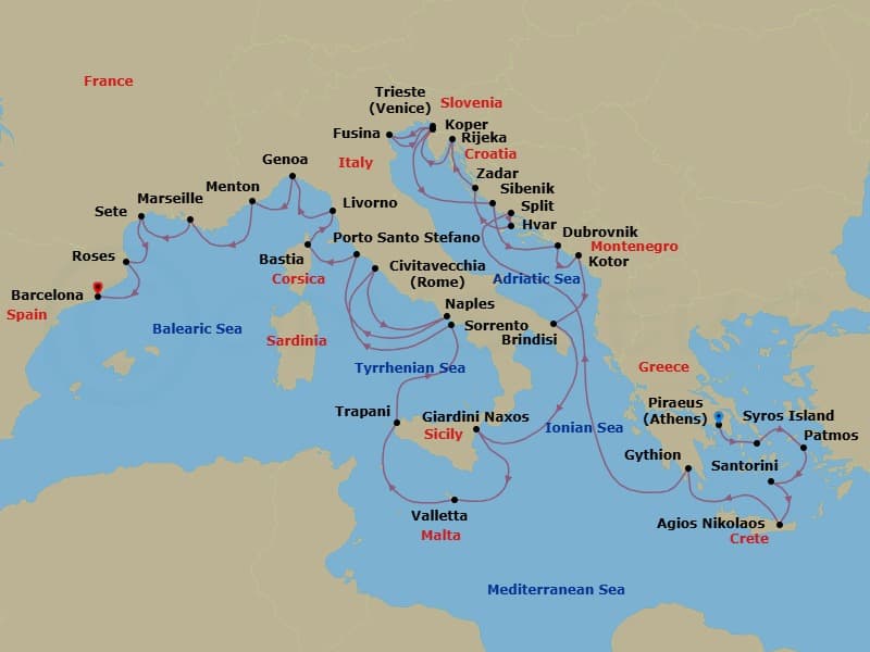 Cruise Itinerary Map