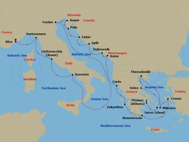 Cruise Itinerary Map