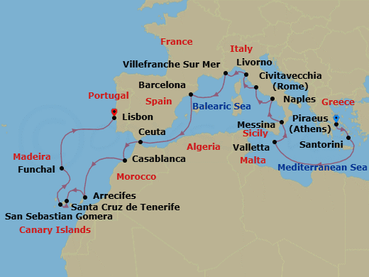 Cruise Itinerary Map