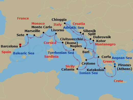 Cruise Itinerary Map