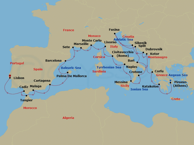 Cruise Itinerary Map