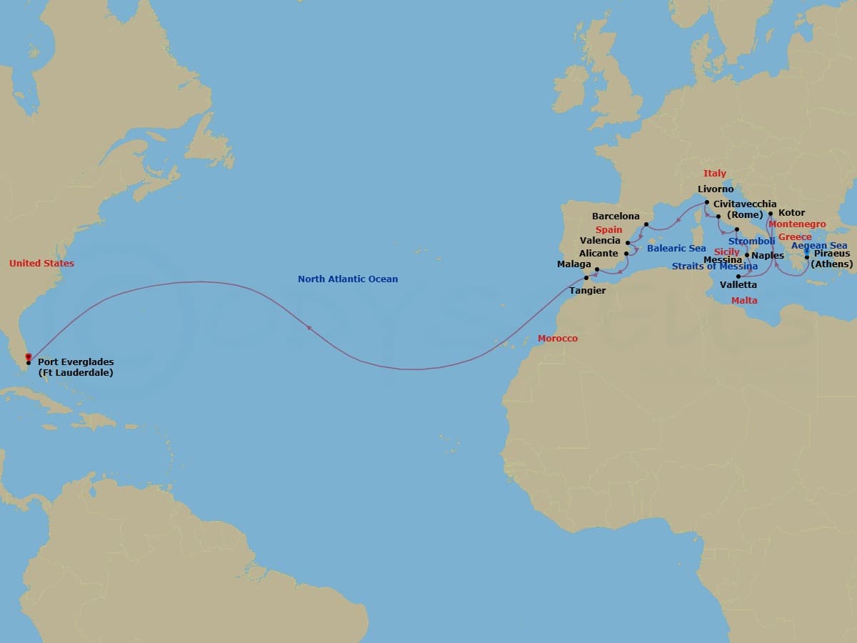 Cruise Itinerary Map