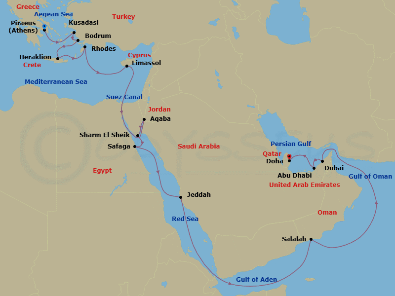Cruise Itinerary Map