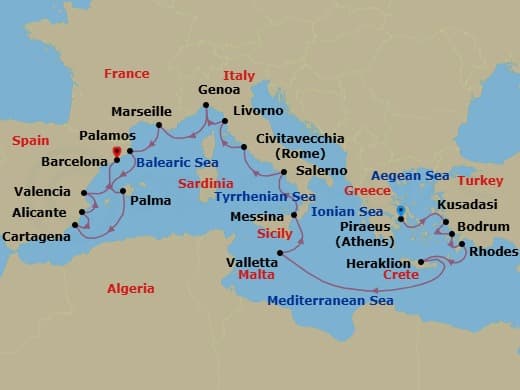 Cruise Itinerary Map
