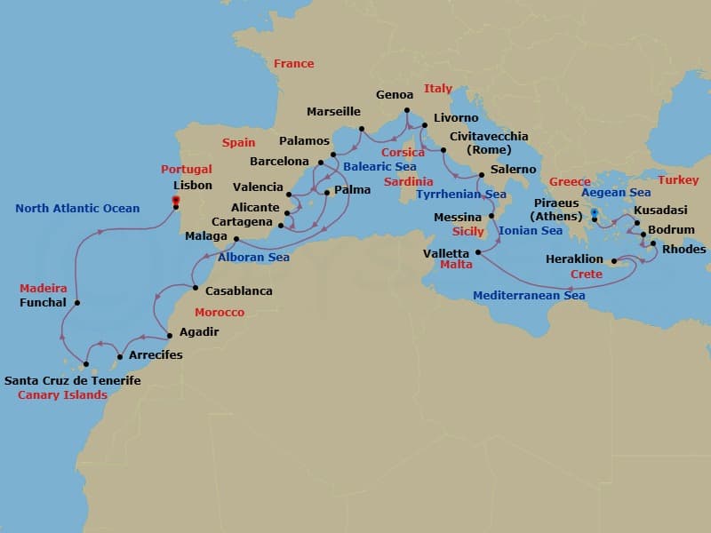Cruise Itinerary Map