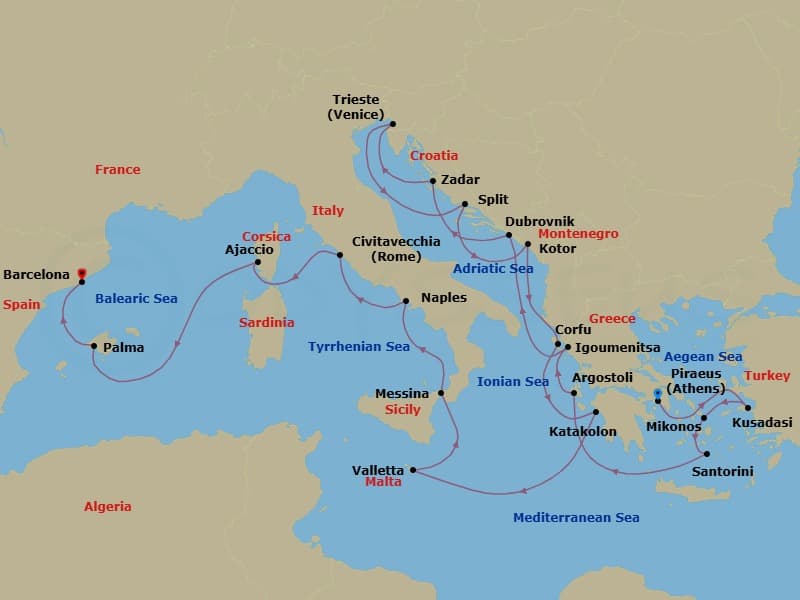 Cruise Itinerary Map