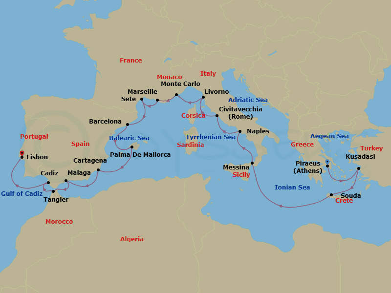 Cruise Itinerary Map