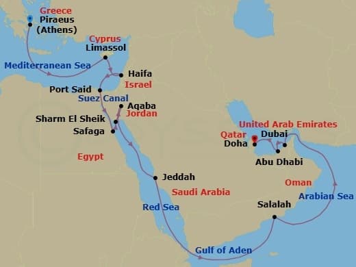 Cruise Itinerary Map