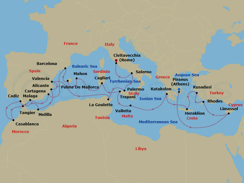 Cruise Itinerary Map