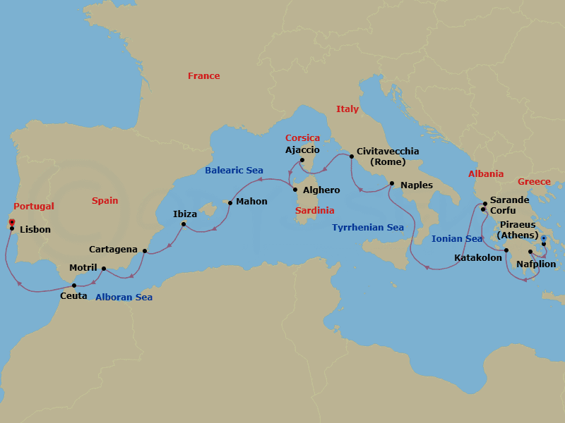 Cruise Itinerary Map