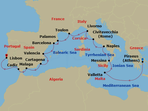 Cruise Itinerary Map