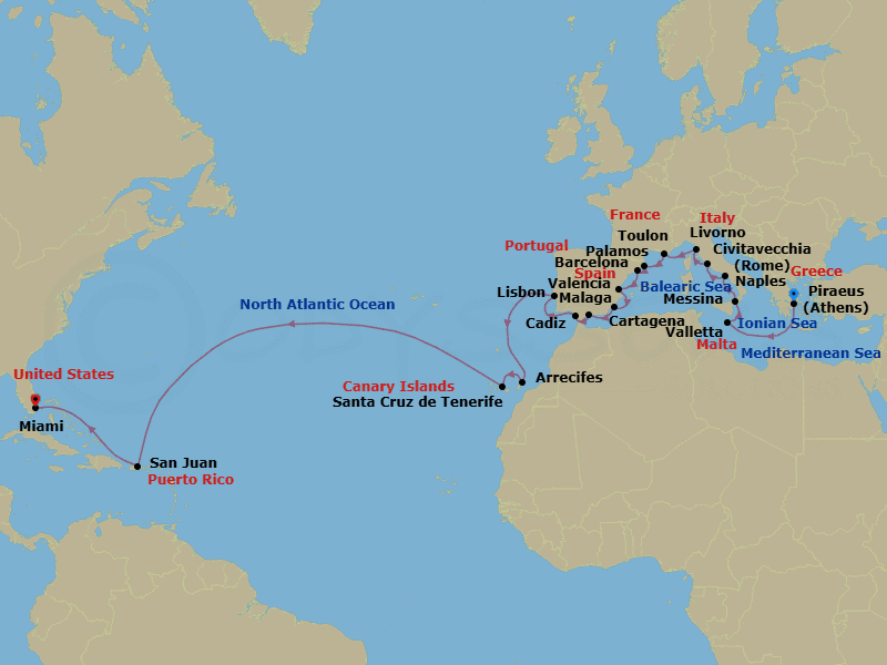 Cruise Itinerary Map