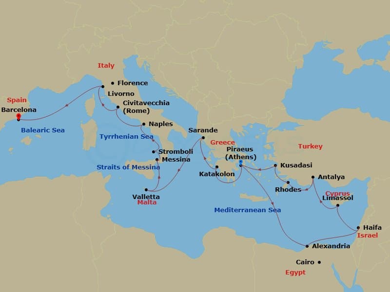 Cruise Itinerary Map