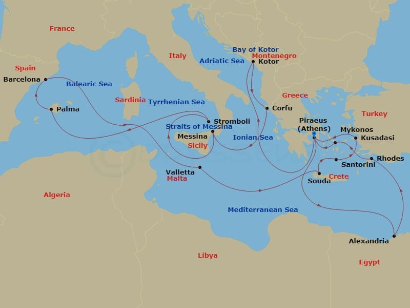 Cruise Itinerary Map