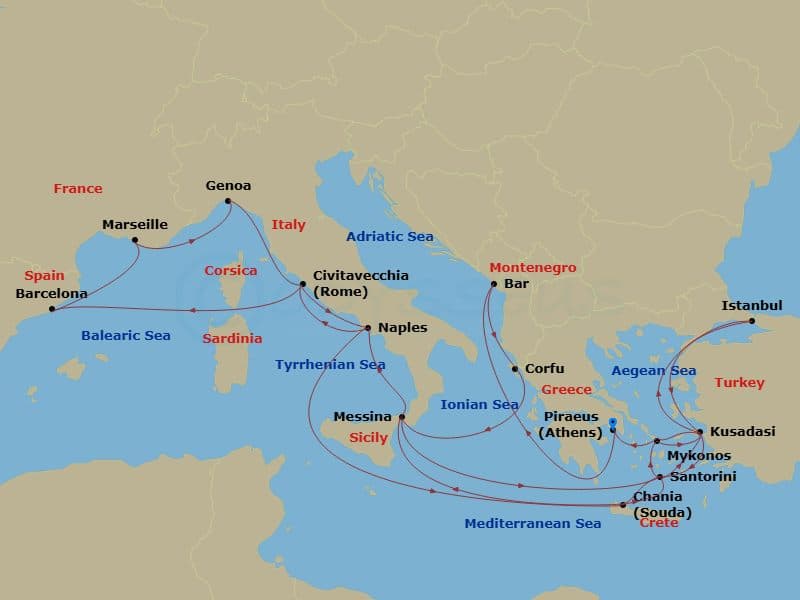 Cruise Itinerary Map