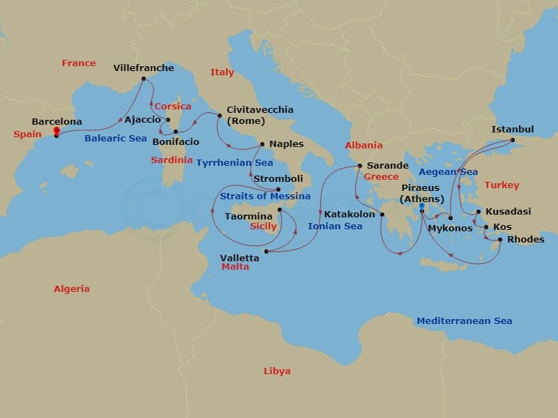 Cruise Itinerary Map