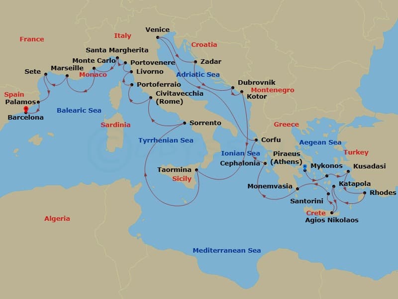Cruise Itinerary Map