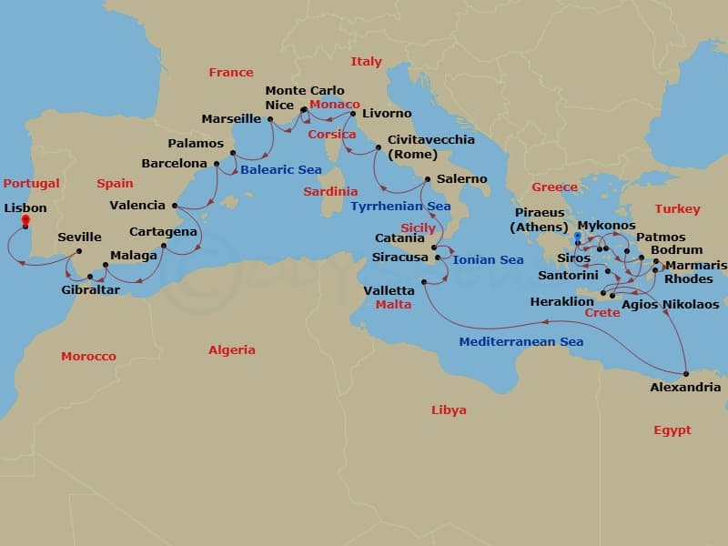 Cruise Itinerary Map