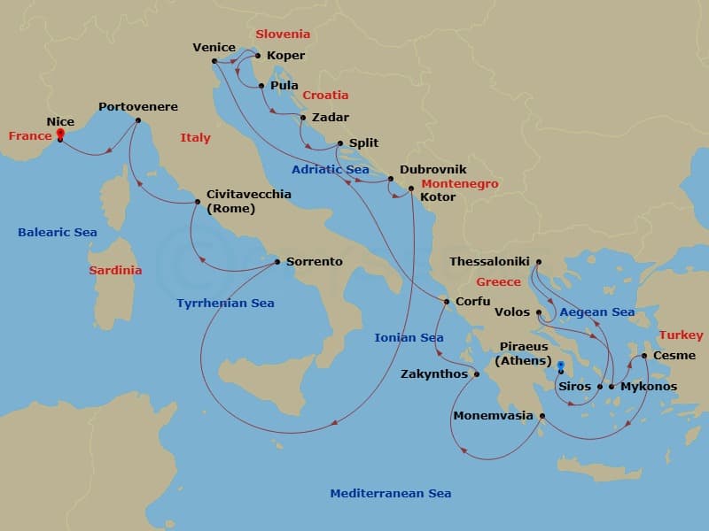 Cruise Itinerary Map