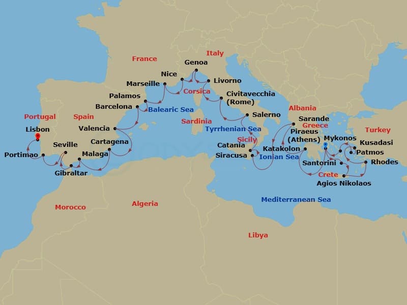 Cruise Itinerary Map