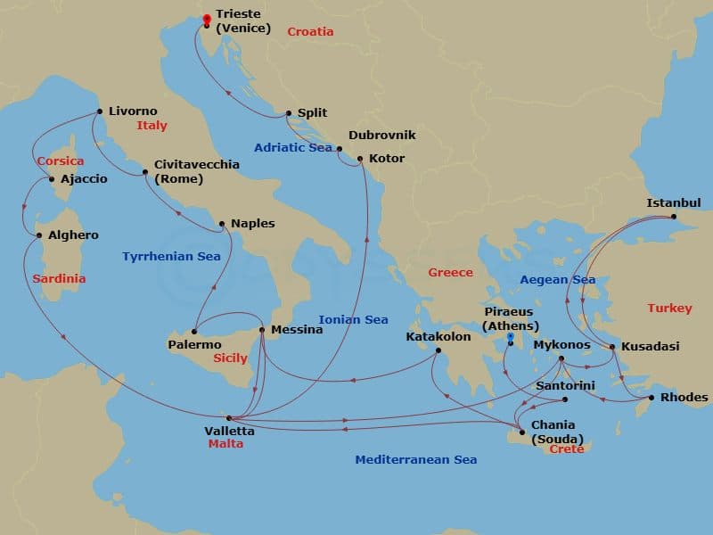 Cruise Itinerary Map