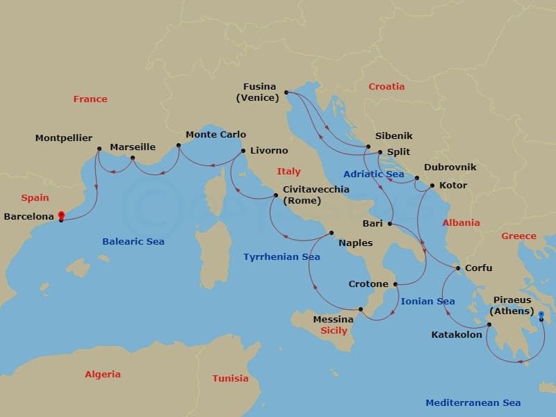 Cruise Itinerary Map