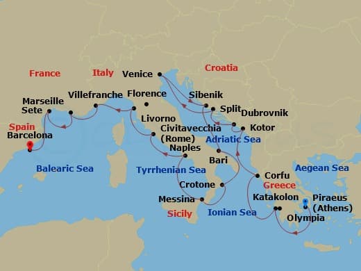 Cruise Itinerary Map