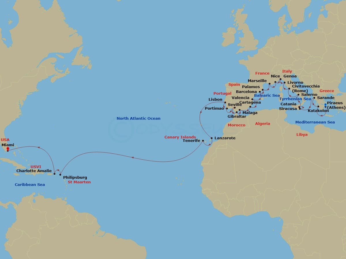 Cruise Itinerary Map